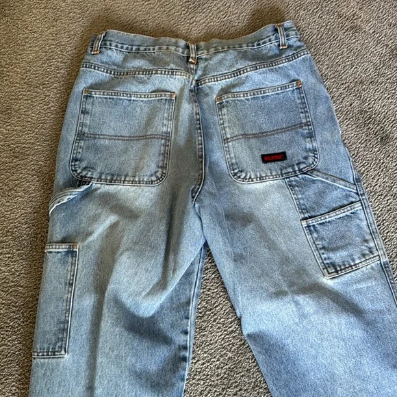 Wolverine Blue Denim Carpenter Style Denim Jeans. Medium Wash. Size 36 X 32. - Picture 5 of 9